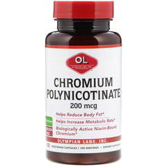 Olympian Labs, Chromium Polynicotinate, 200 mcg, 100 Vegetarian Capsules