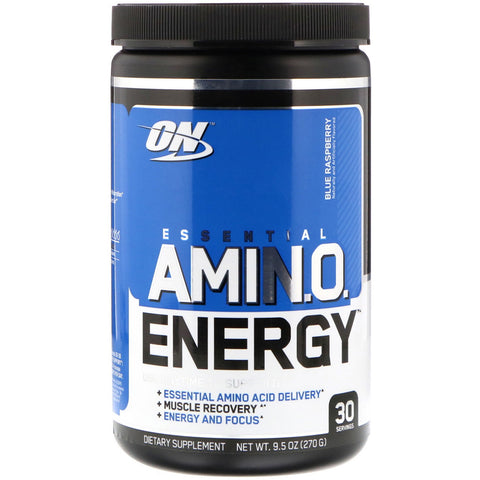 Optimum Nutrition, ESSENTIAL AMIN.O. ENERGY, Blue Raspberry, 9.5 oz (270 g)