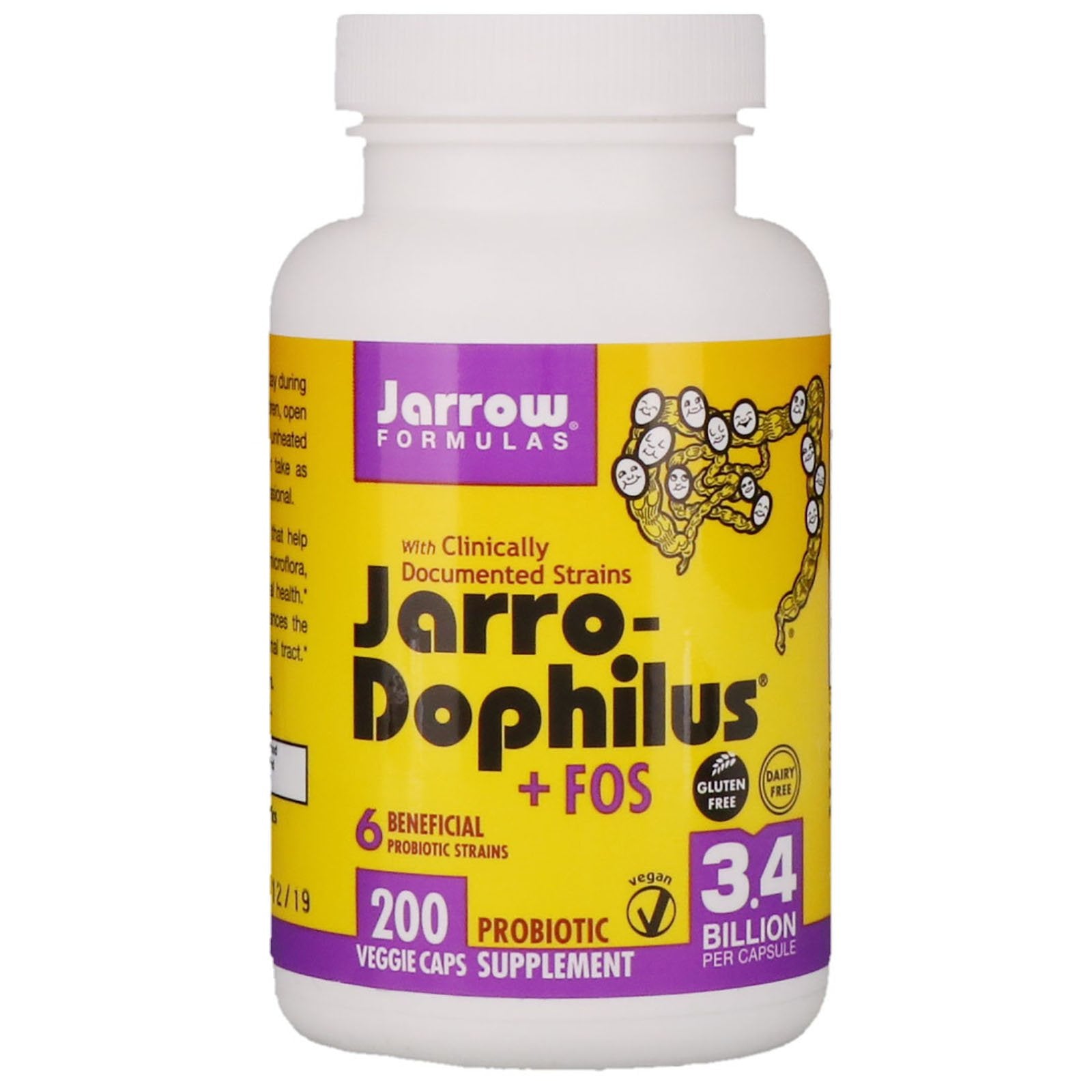 Jarrow Formulas, Jarro-Dophilus + FOS, 3.4 Billion, 200 Capsules (Ice)