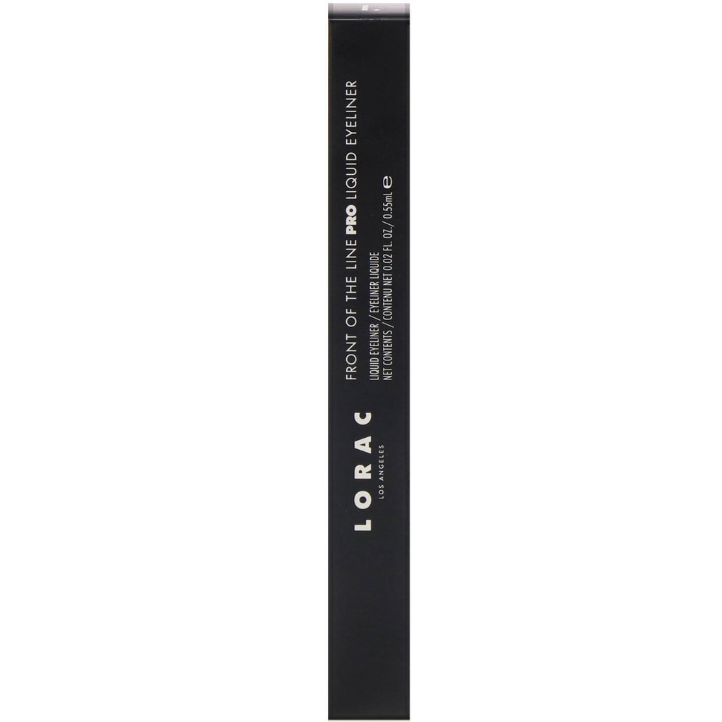 Lorac, Front of the Line, Delineador de ojos líquido profesional, negro, 0,55 ml (0,02 oz. líq.)