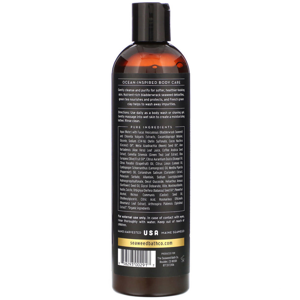 The Seaweed Bath Co., Detox Purifying Body Wash, Enlighten, Lemongrass &amp; Grapefruit, 12 fl oz (354 ml)