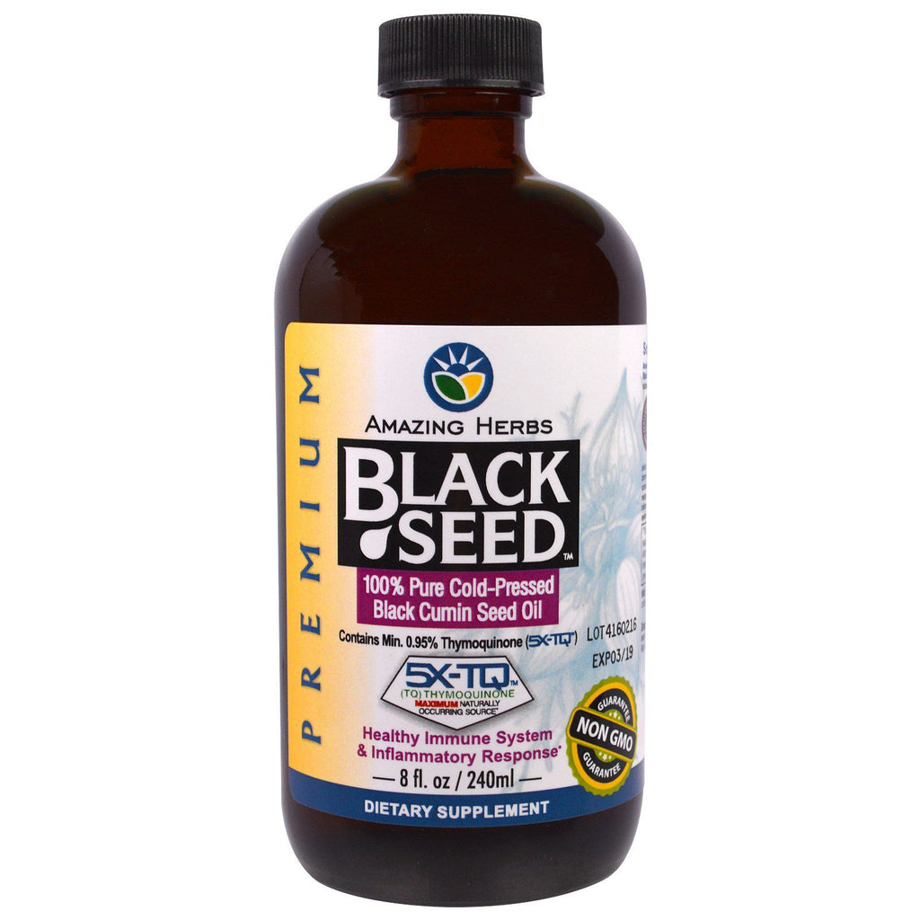 Amazing Herbs, Black Seed, 100% Pure Cold-Pressed Black Cumin Seed Oil, 8 fl oz (240 ml)