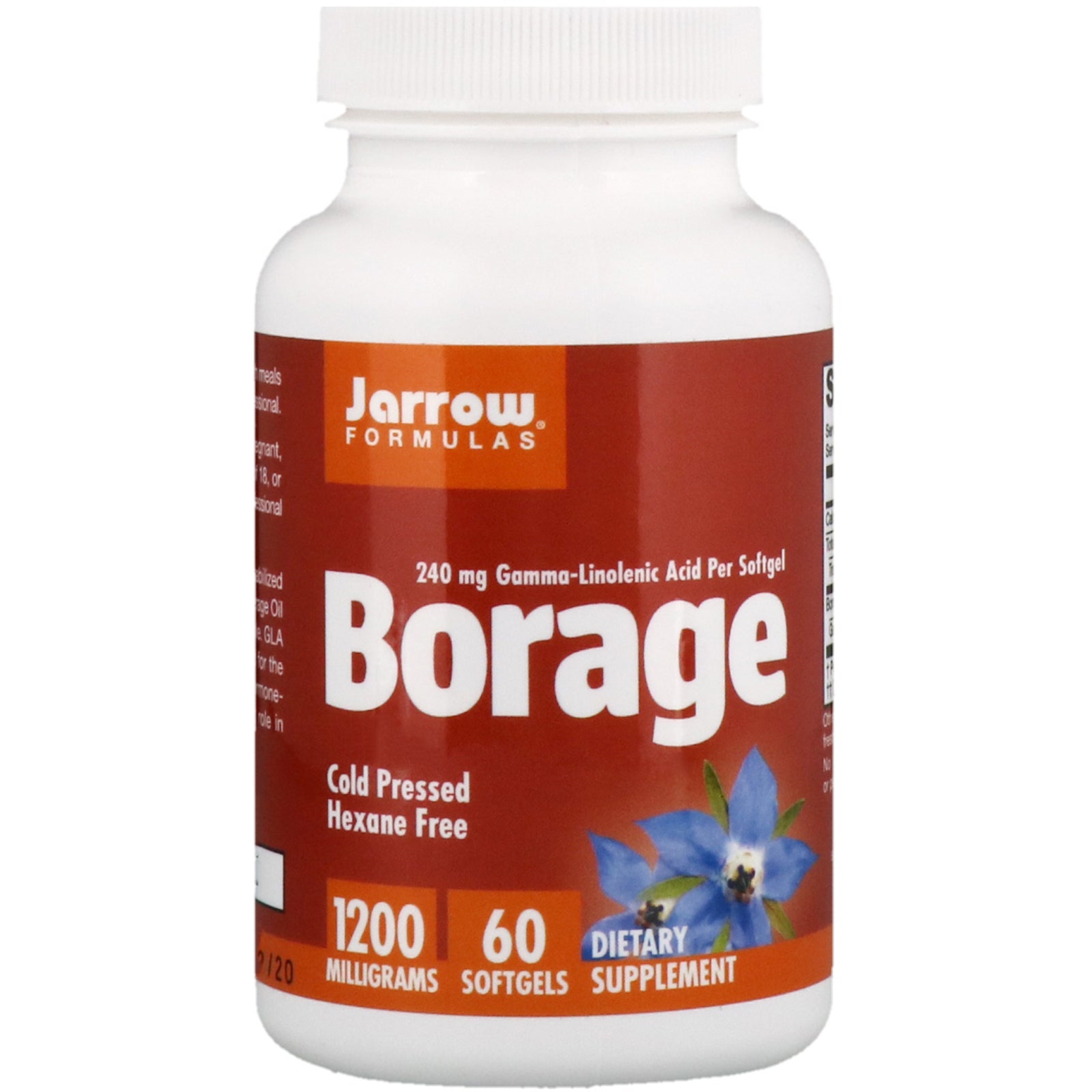 Jarrow Formulas, Borage, GLA-240, 1,200 mg, 60 Softgels