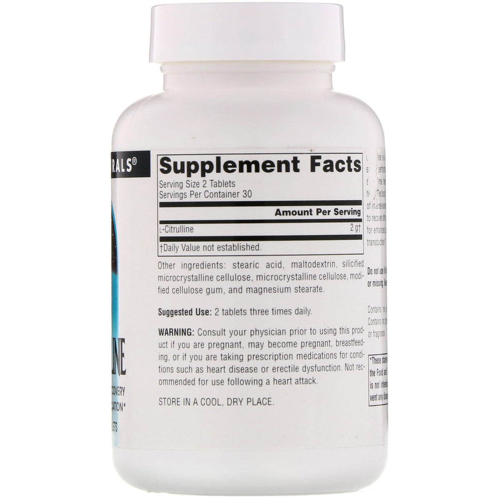 Source Naturals, L-Citrulline, 1000 mg, 60 tabletter