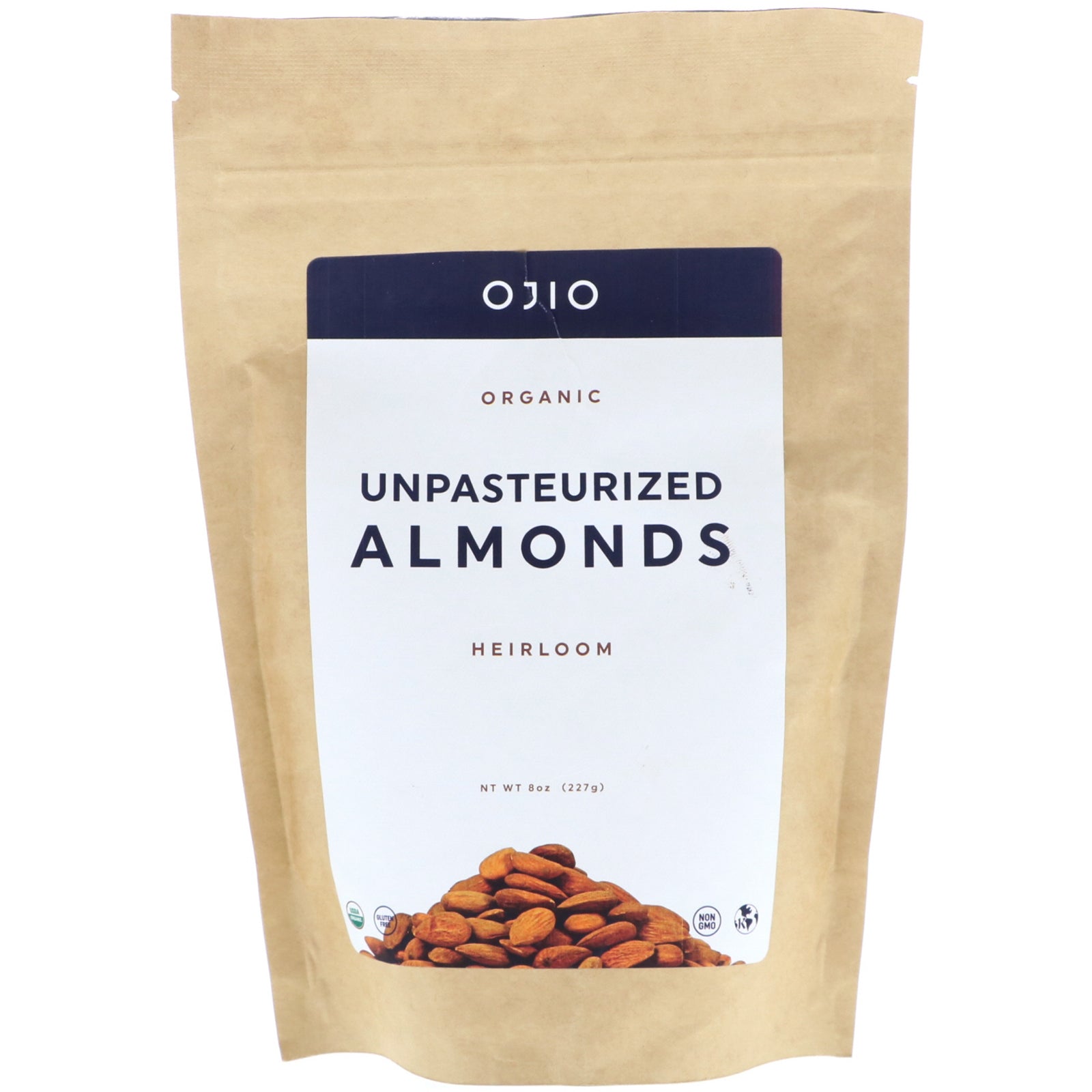 Ojio, Organic Unpasteurized Almonds, 8 oz (227 g)