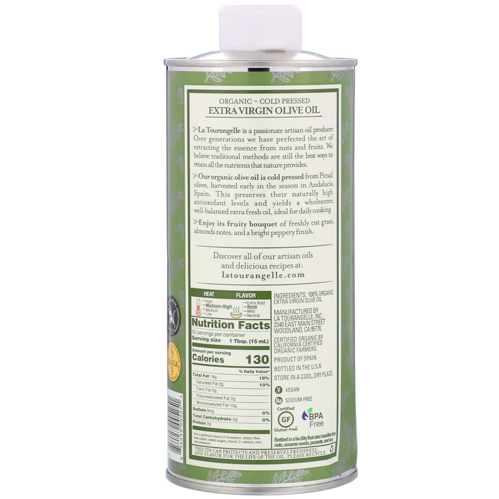 La Tourangelle, 100 % aceite de oliva virgen extra, 25,4 oz (750 ml)