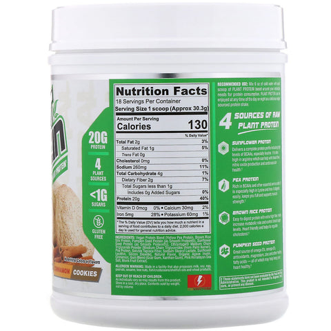 Nutrex Research, Natural Series, proteína vegetal, galletas de canela, 545 g (1,2 lb)