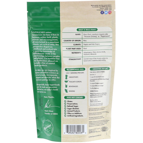 MRM, Raw  Maca Root Powder, 8.5 oz (240 g)