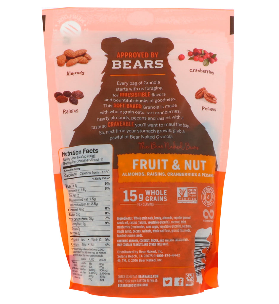 Bear Naked, 100 % ren og naturlig granola, frugt og nødder, 12 oz (340 g)