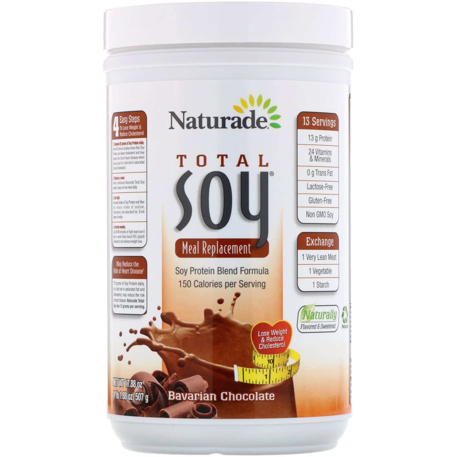 Naturade, Total Soy, Meal Replacement, Bavarian Chocolate, 17.88 oz (507 g)