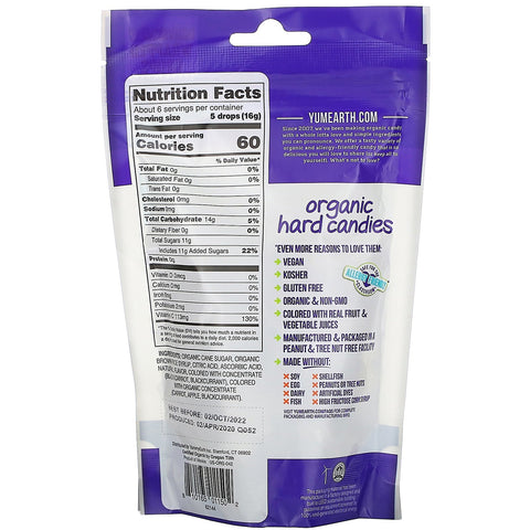 YumEarth, Gotas de vitamina C, antioxifrutas, 3,3 oz (93,6 g)