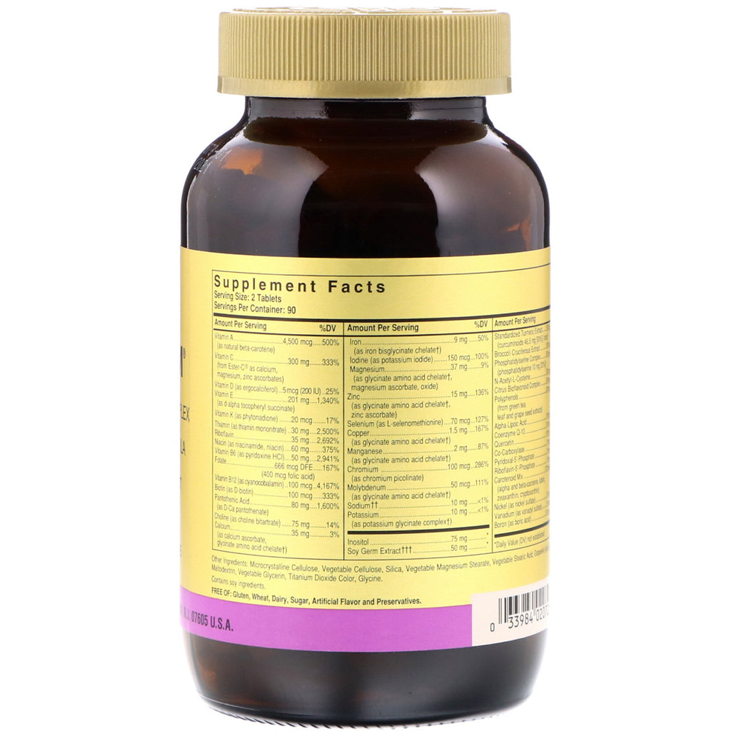 Solgar, Omnium, complejo de fitonutrientes, fórmula de múltiples vitaminas y minerales, 180 tabletas
