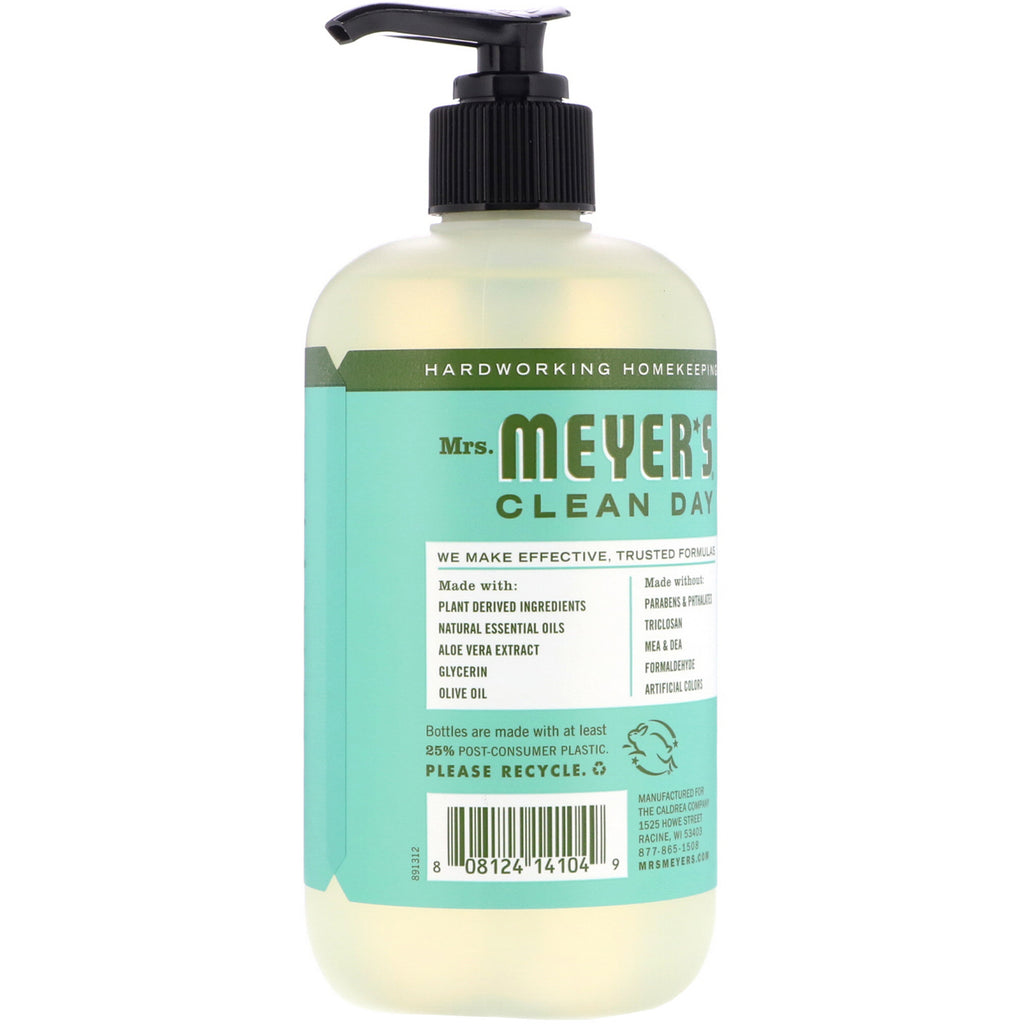 Mrs. Meyers Clean Day, Jabón para manos, aroma de albahaca, 370 ml (12,5 oz. líq.)