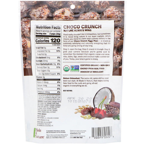 Made in Nature, Figgy Pops, Choco Crunch Supersnacks, 4,2 oz (119 g)