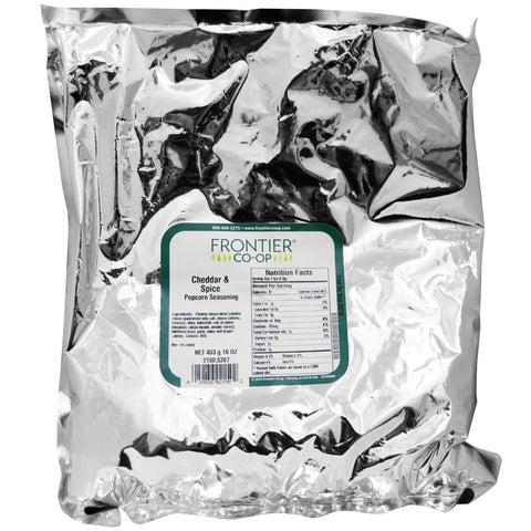 Frontier Natural Products, Condimento para palomitas de maíz, queso cheddar y especias, 16 oz (453 g)