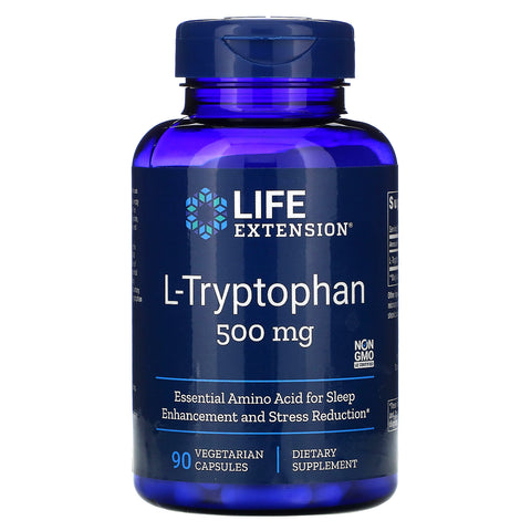 Life Extension, L-Tryptophan, 500 mg, 90 Vegetarian Capsules