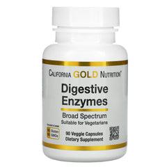 California Gold Nutrition, Digestive Enzymes, Broad Spectrum, 90 Veggie Capsules