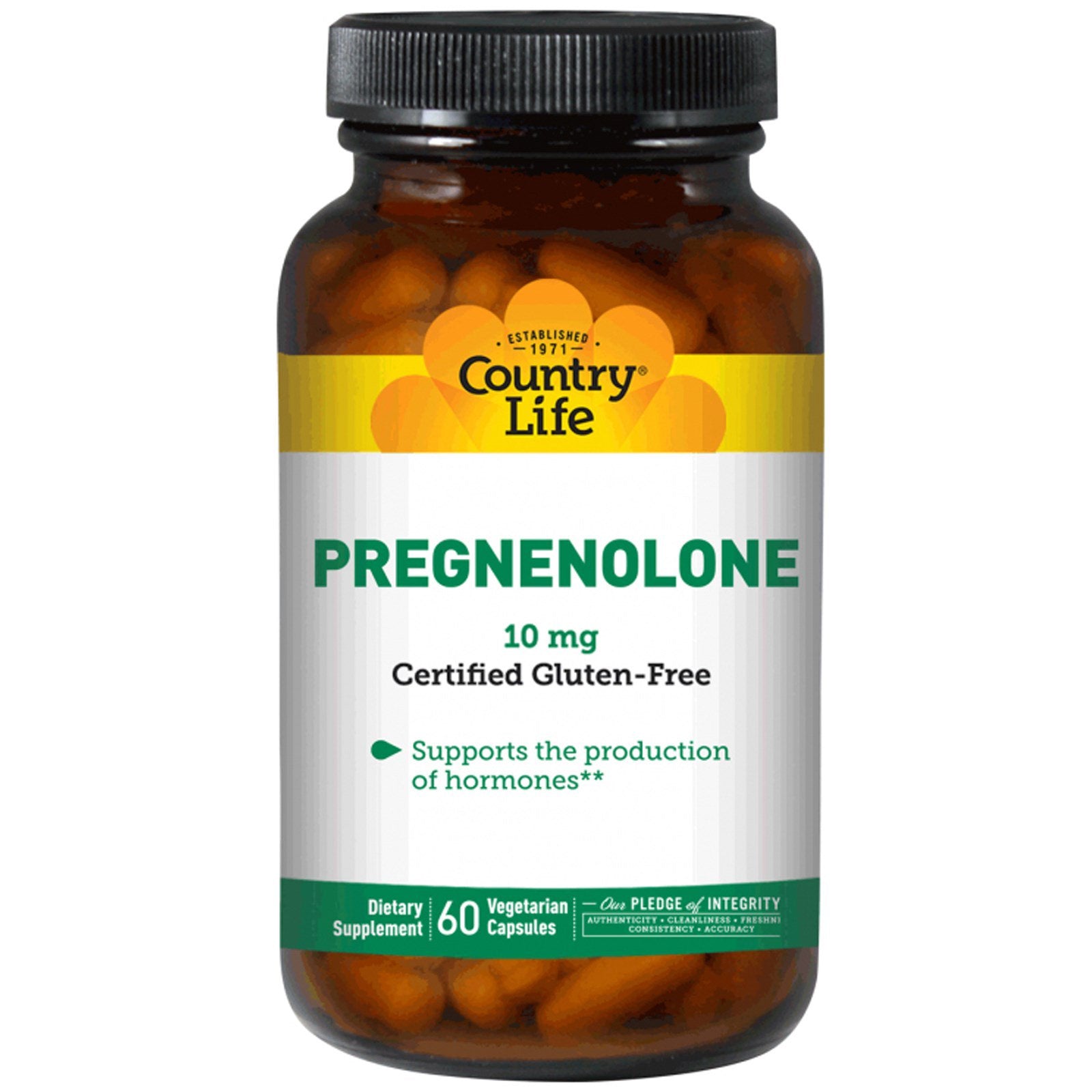 Country Life, Pregnenolone, 10 mg, 60 Vegetarian Capsules