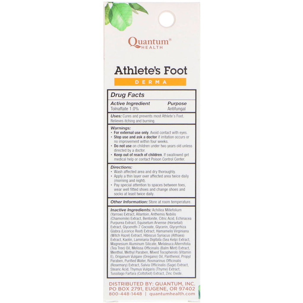 Quantum Health, Athlete's Foot, Quick Drying Antifungal Formula, .75 oz (21 g)