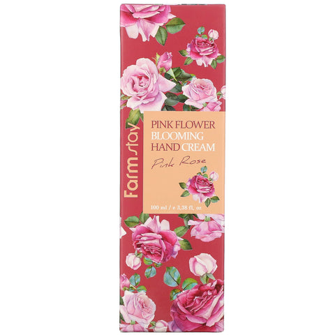 Farmstay, Pink Flower Blooming Hand Cream, Pink Rose, 3.38 fl oz (100 ml)