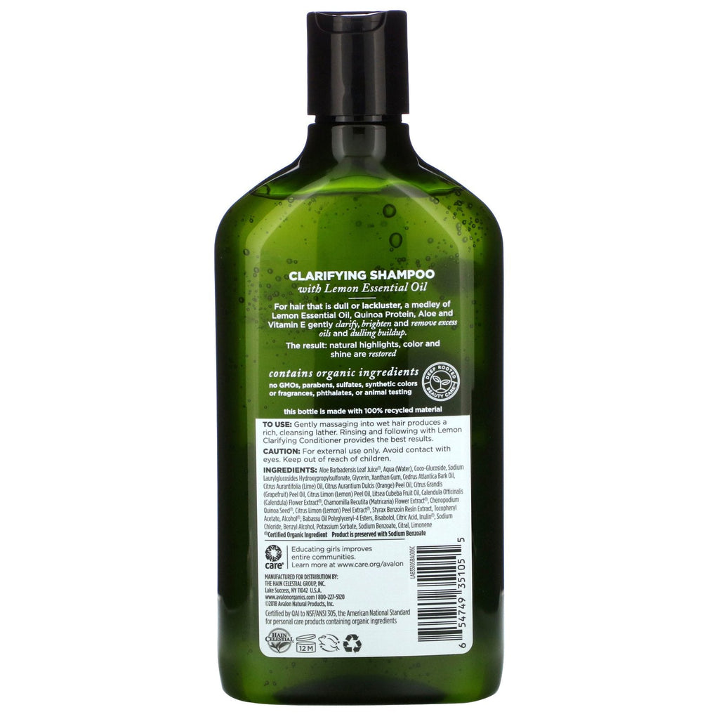 Avalon s, Shampoo, Clarifying, Citron, 11 fl oz (325 ml)