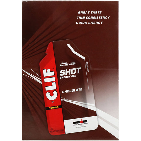 Clif Bar, Shot Energy Gel, Chokolade, 24 pakker, 1,20 oz (34 g) hver