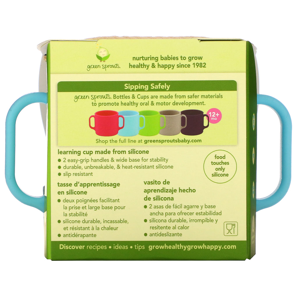 Grønne spirer, Learning Cup, 12+ måneder, Aqua, 1 kop, 7 oz (207 ml)