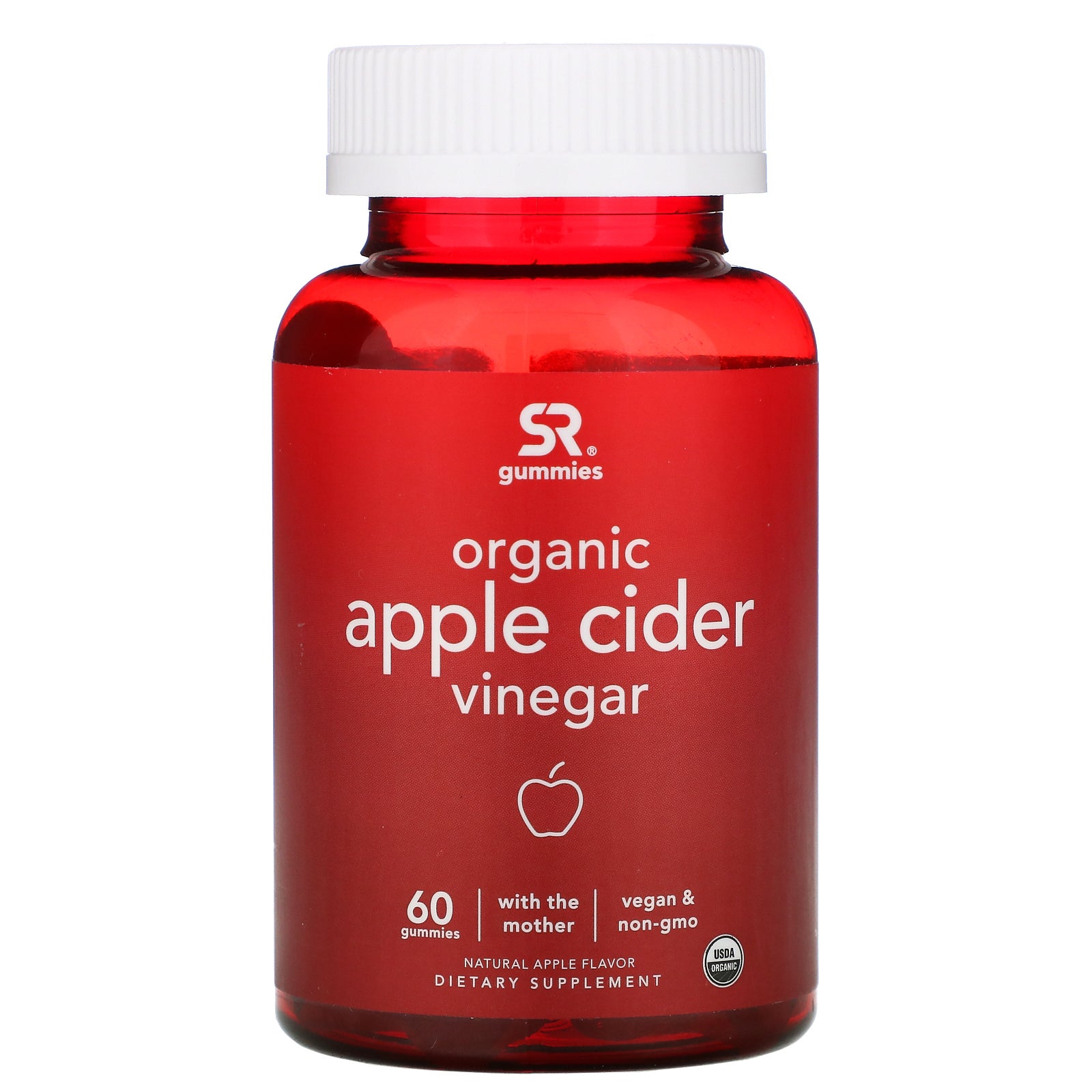 Sports Research, Organic Apple Cider Vinegar with the Mother, Natural Apple , 60 Gummies