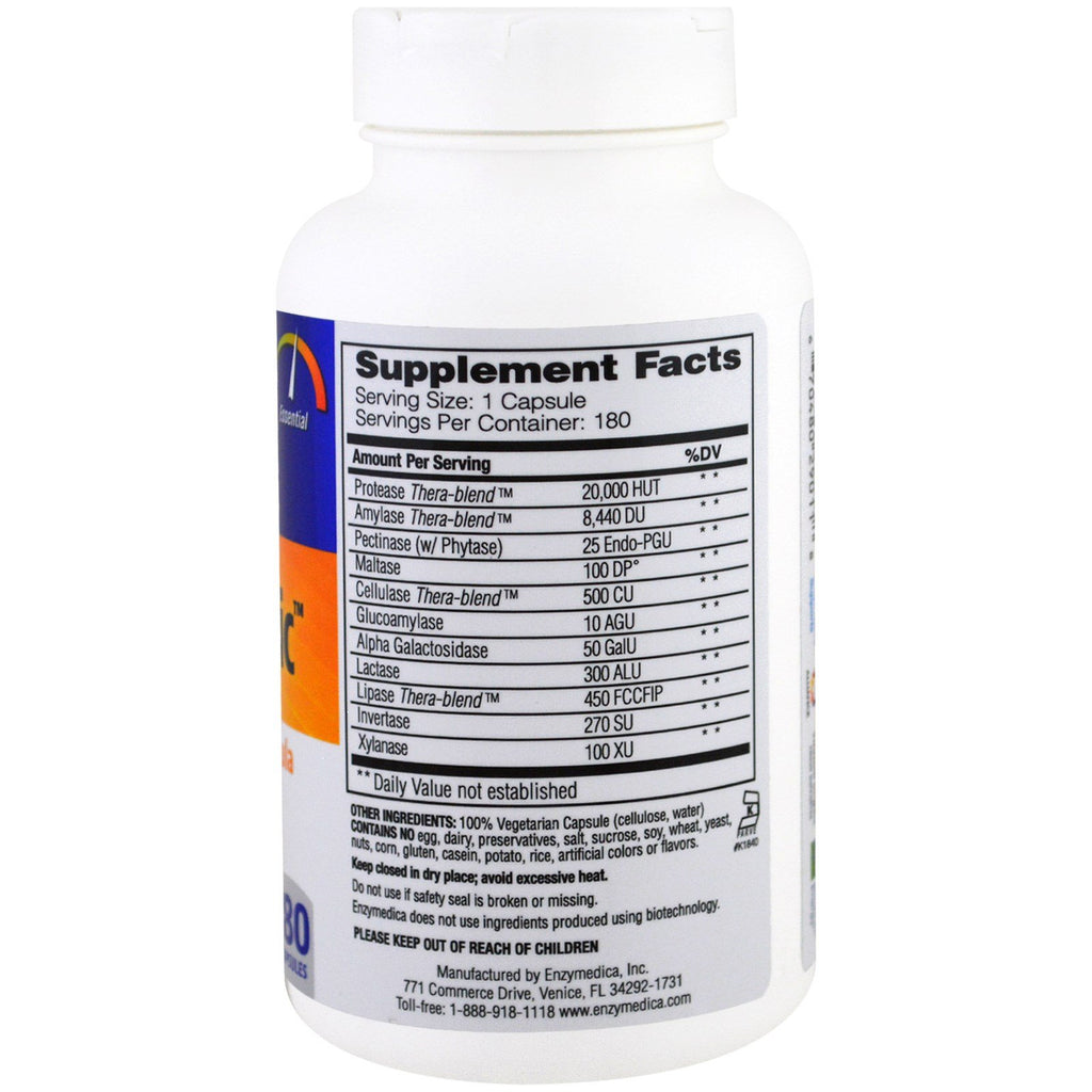 Enzymedica, Digest Basic, fórmula enzimática esencial, 180 cápsulas