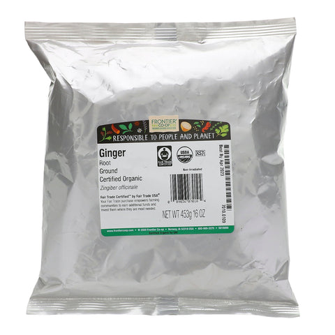 Frontier Natural Products, Raíz de jengibre molida, 16 oz (453 g)