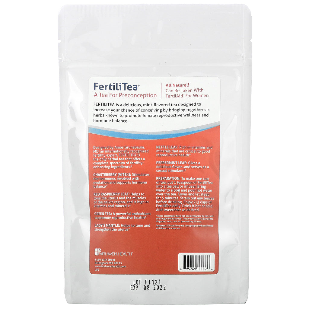 Fairhaven Health, FertiliTea para la preconcepción, 3 oz