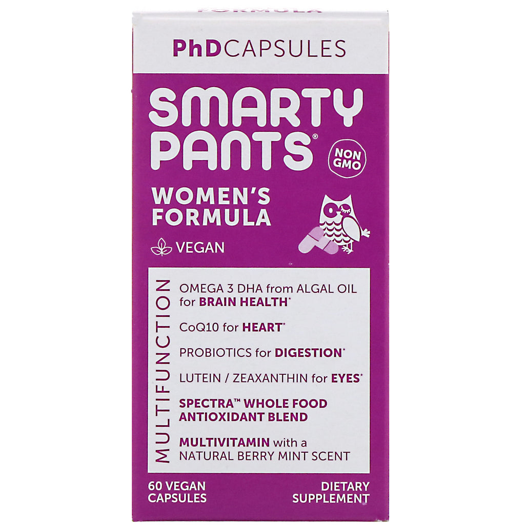 SmartyPants, PhD Capsules, Fórmula para mujeres, 60 cápsulas veganas