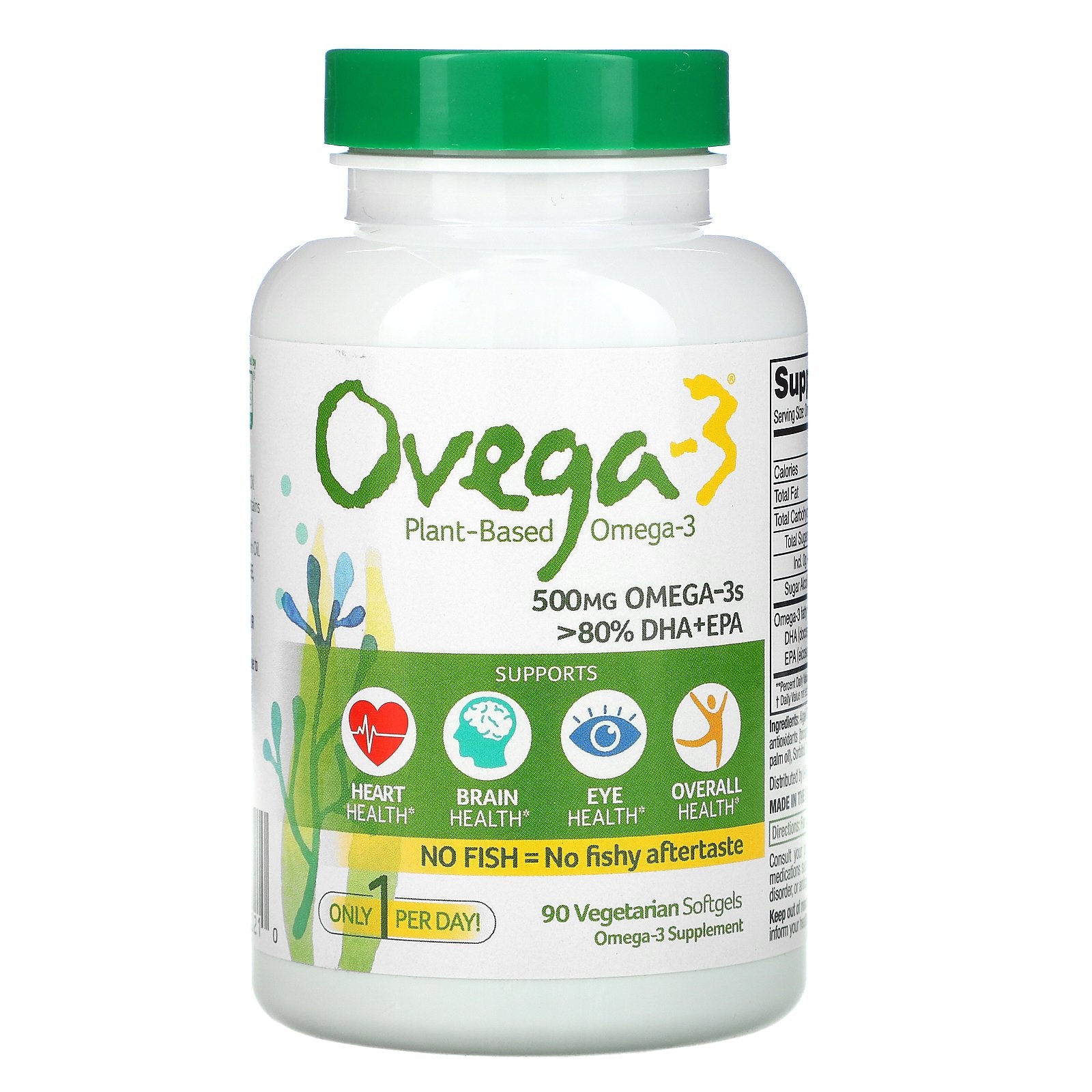Ovega-3, Vegan Omega-3, DHA + EPA, 500 mg, 90 Vegetarian Capsules