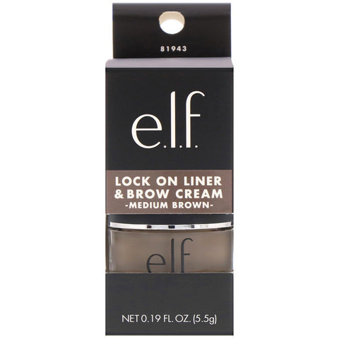 ELF, Lock On, Liner And Brow Cream, Medium Brown, 0,19 oz (5,5 g)