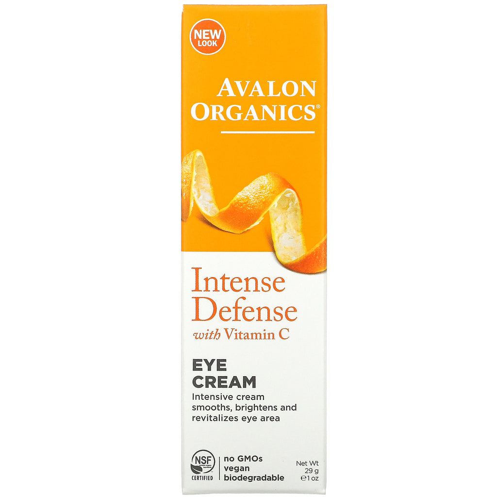 Avalon Organics, øjencreme, intenst forsvar med C-vitamin, 1 oz (29 g)