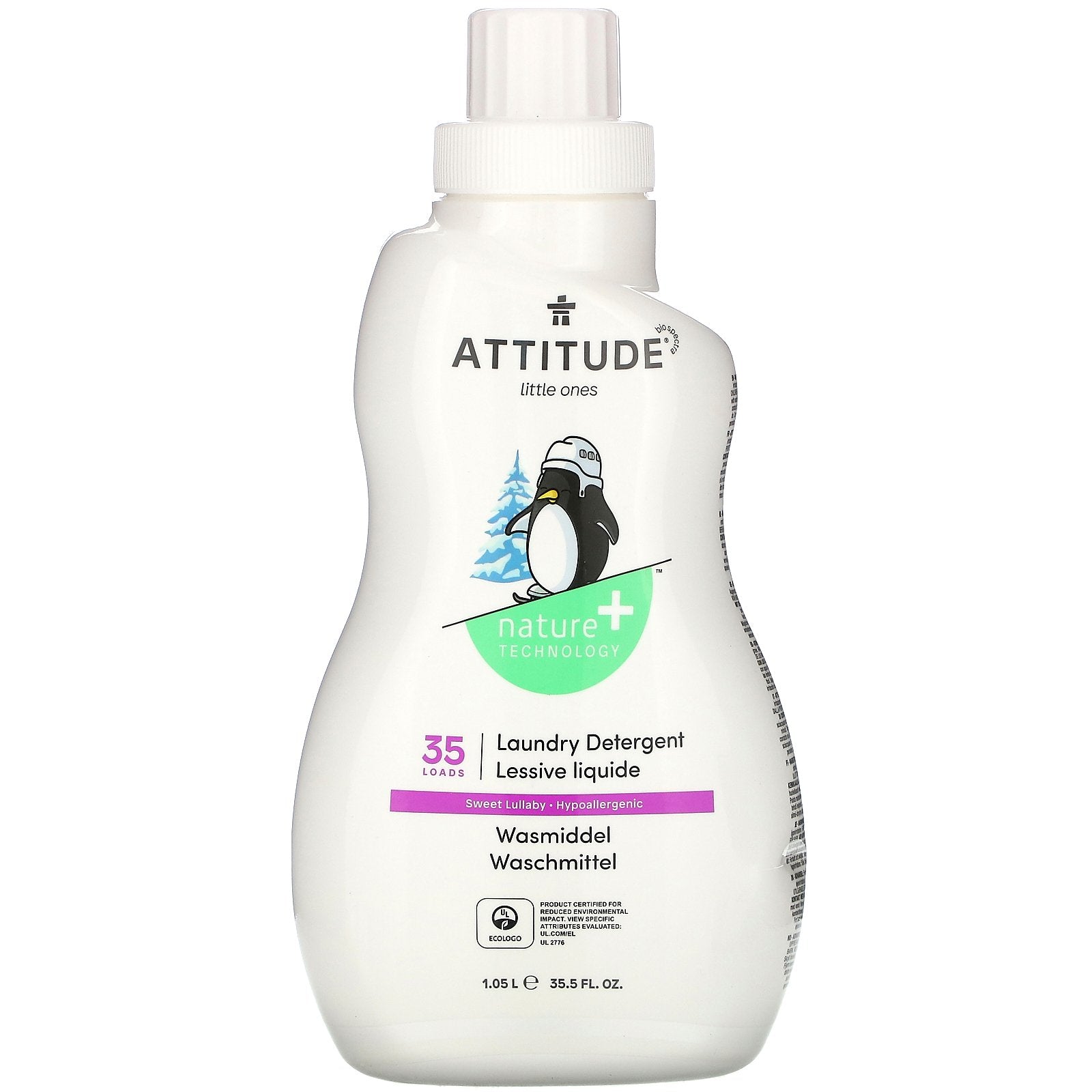 ATTITUDE, Little Ones, Laundry Detergent, Sweet Lullaby, 35.5 fl oz (1.05 l)