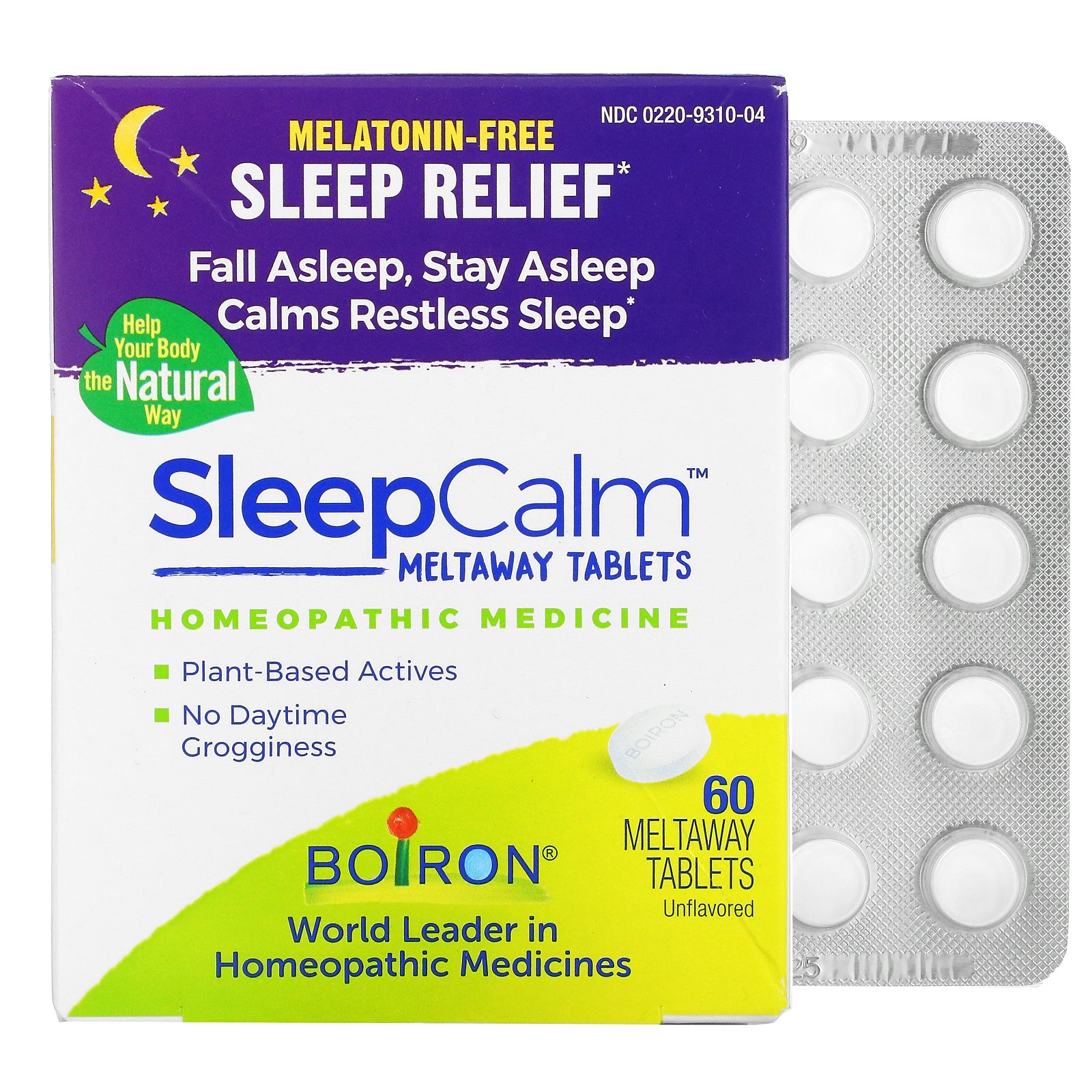 Boiron, Sleep Calm Meltaway Tablets, Unflavored , 60 Meltaway Tablets