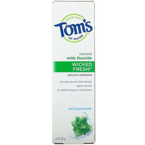 Tom's of Maine, Natural Anticavity, Wicked Fresh! med fluortandpasta, kølig pebermynte, 133 g (4,7 oz)