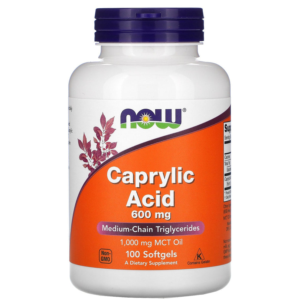 Now Foods, Caprylic Acid, 600 mg, 100 Softgels