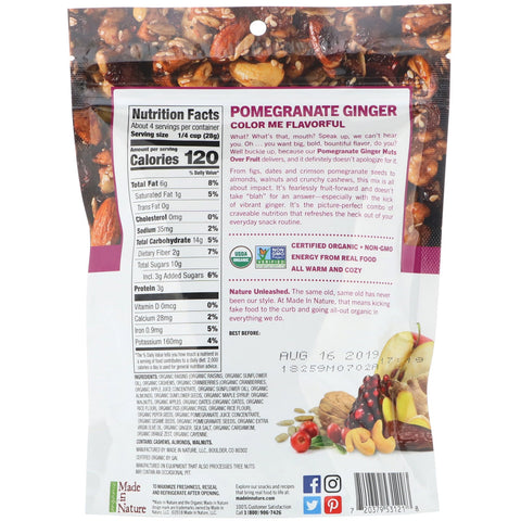 Made in Nature, Nuts Over Fruit, Supersnacks de granada y jengibre, 4 oz (113 g)