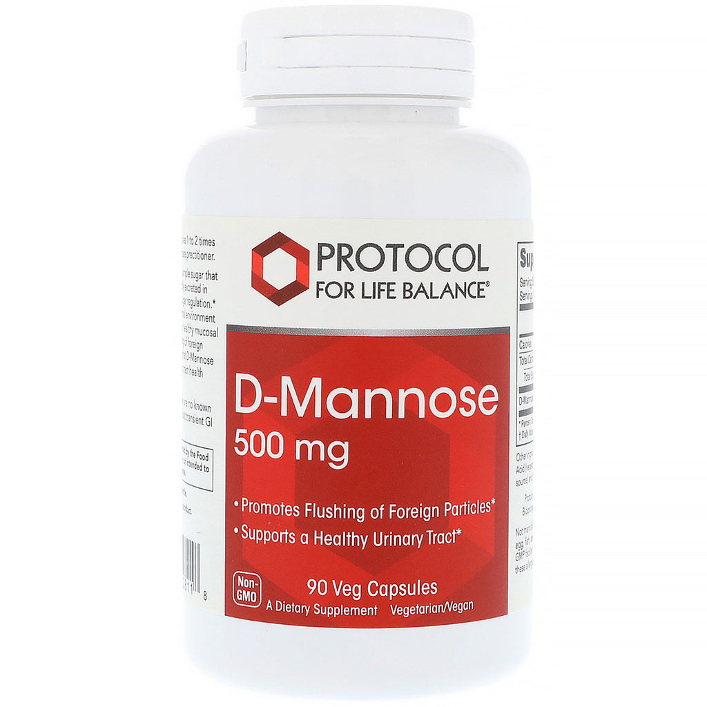 Protocol for Life Balance, D-Mannose, 500 mg , 90 Veg Capsules