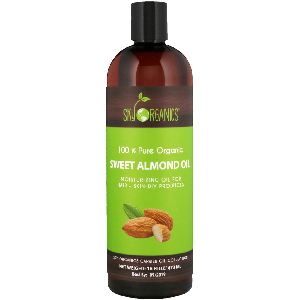 Sky Organics, 100% Pure Organic, Sweet Almond Oil, 16 fl oz (473 ml)