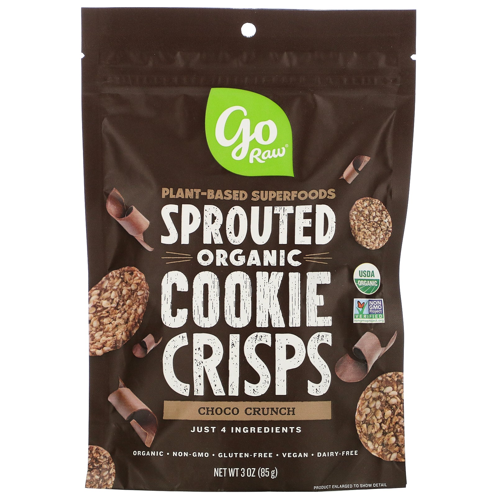 Go Raw, Organic, Sprouted Cookie Crisps, Choco Crunch, 3 oz (85 g)