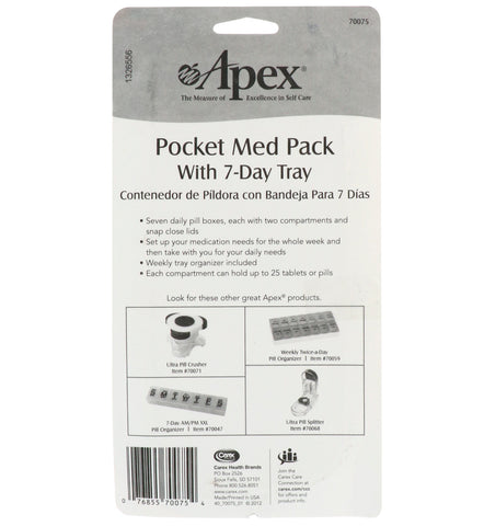 Apex, paquete Pocket Med con bandeja para 7 días
