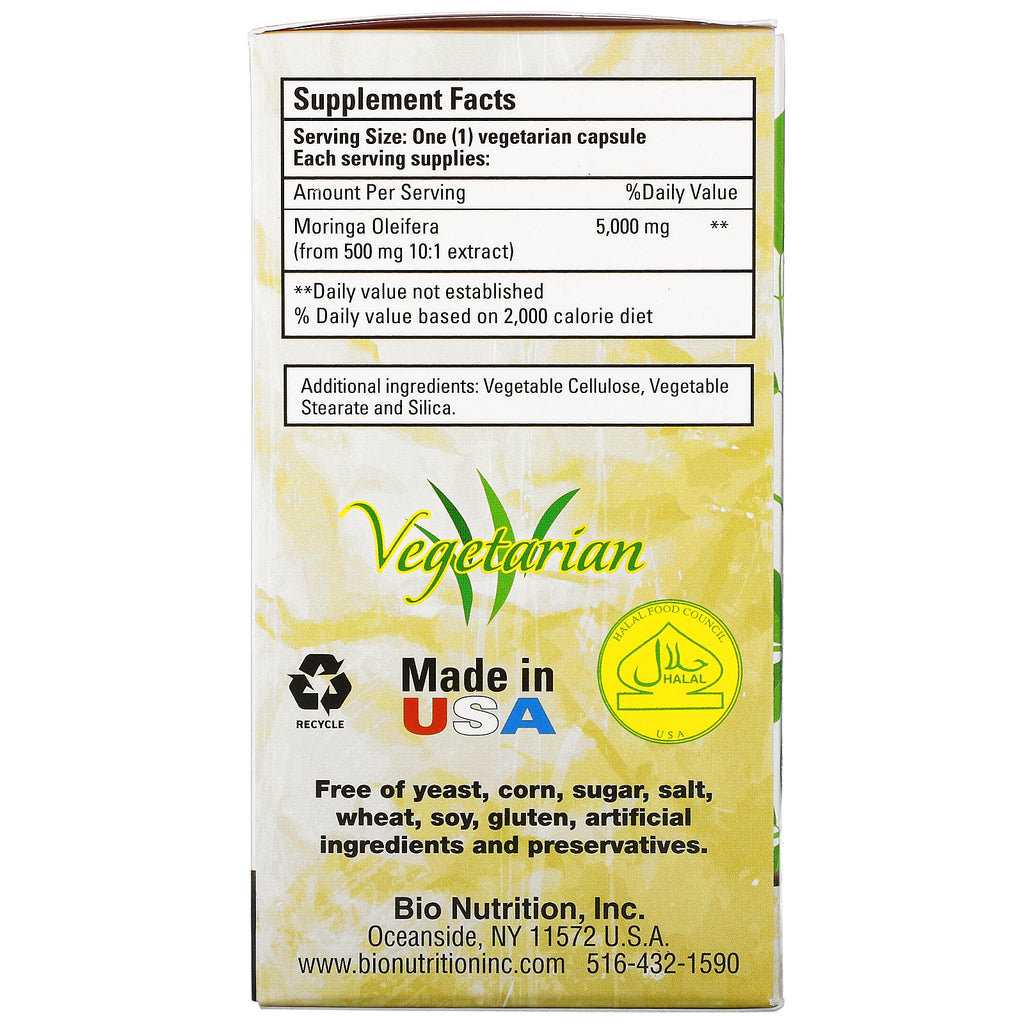 Bio Nutrition, Moringa Super Food, 5.000 mg, 60 grøntsagskapsler