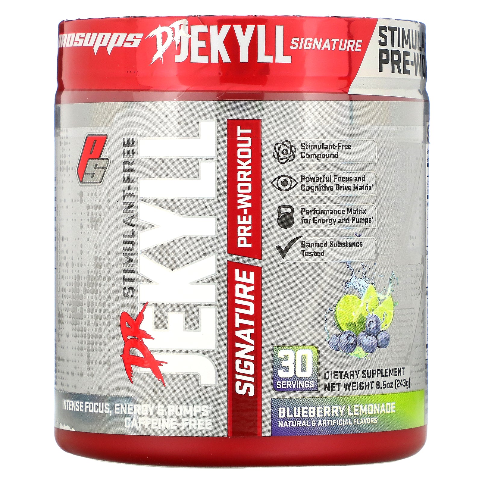 ProSupps, Dr. Jekyll Signature, Stimulant-Free Pre-Workout, Blueberry Lemonade, 8.5 oz (243 g)