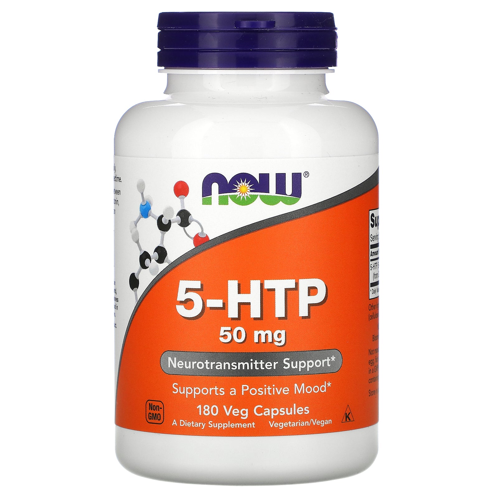 Now Foods, 5-HTP, 50 mg, 180 Veg Capsules