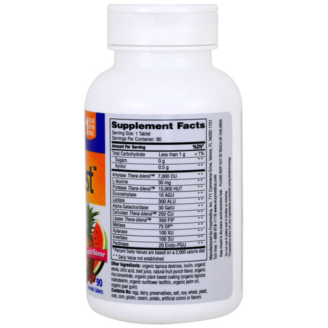 Enzymedica, Kids Digest, enzimas digestivas masticables, ponche de frutas, 90 tabletas masticables