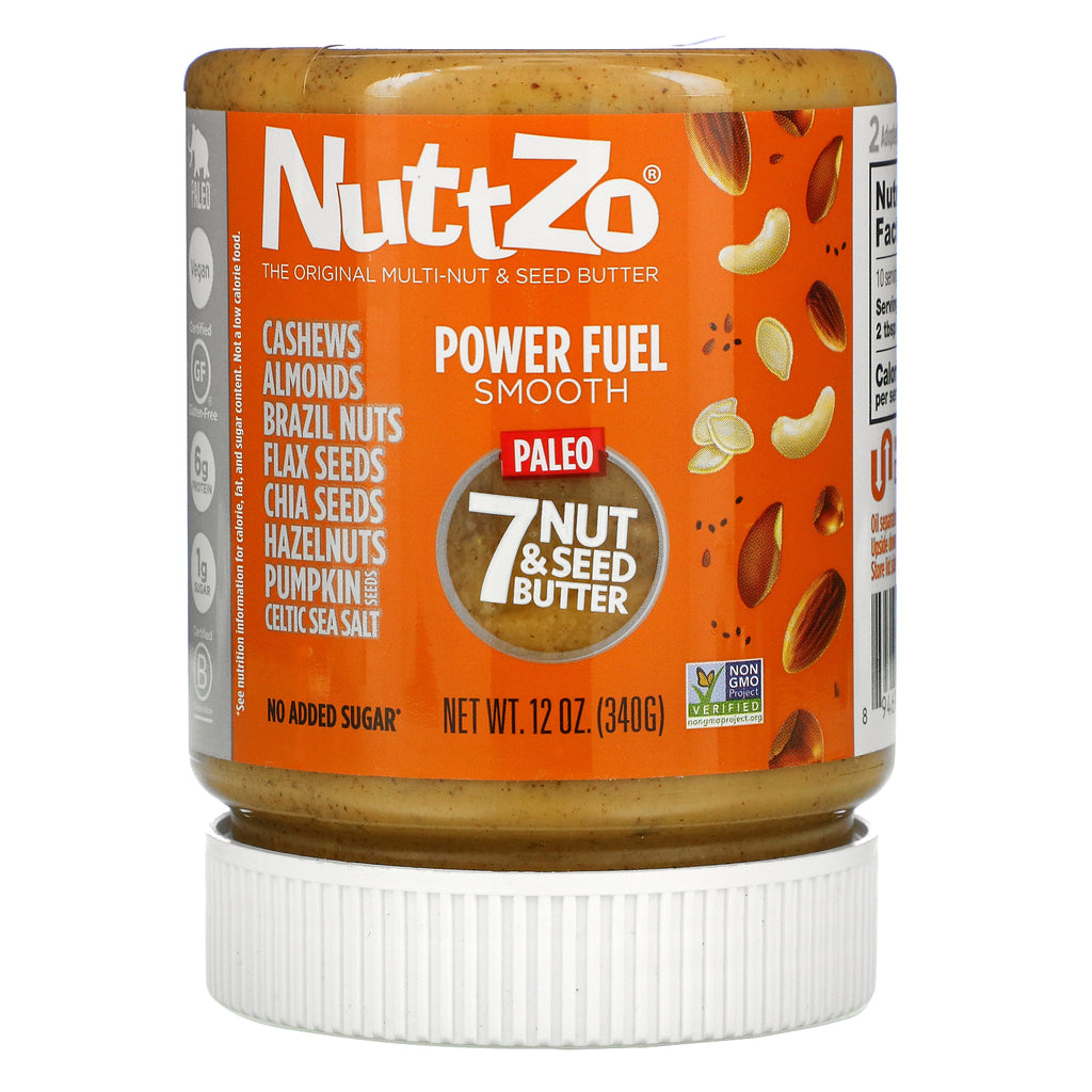 Nuttzo, Paleo Power Fuel, 7 Nut & Seed Butter, Smooth, 12 oz (340 g)