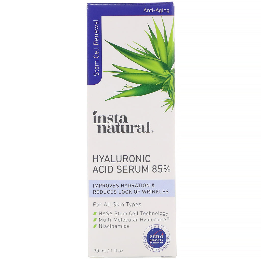 InstaNatural, Suero de ácido hialurónico al 85 %, antienvejecimiento, 1 fl oz (30 ml)